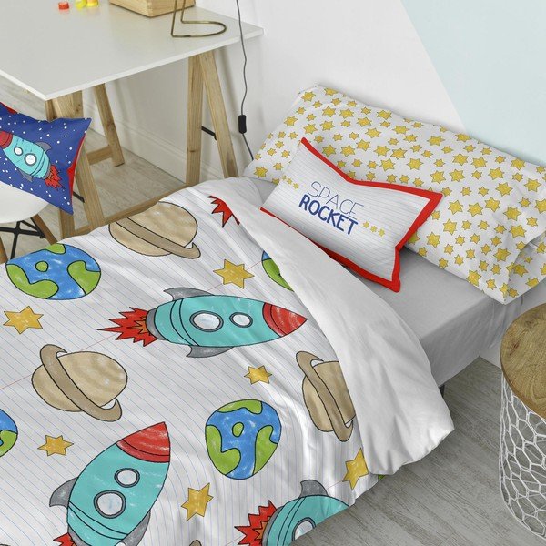 Abpusēja kokvilnas spilvendrāna Mr. Fox Space Rocket, 50 x 30 cm-image-1