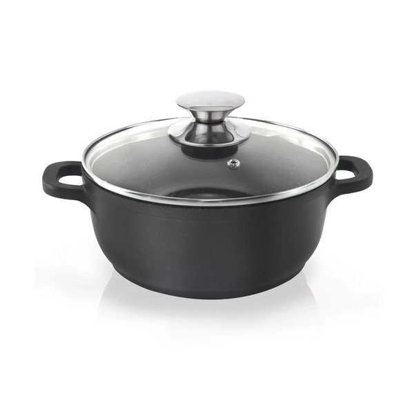 Hrnec s nepřilnavým povrchem Pfluon Granit se skleněnou poklicí Orion Grande, ⌀ 24 cm