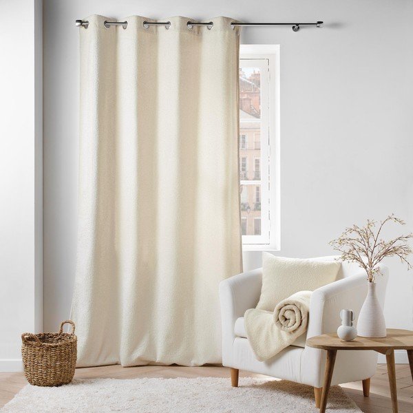 Krēmkrāsas buklē aizkars 140x240 cm Wooly – douceur d'intérieur-image-3