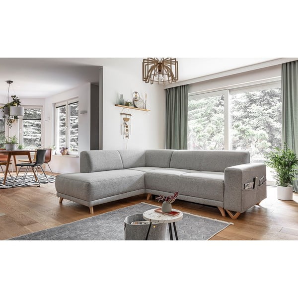 Gaiši pelēks salokāms/ar uzglabāšanas vietu stūra dīvāns (ar kreiso stūri/L veida) Classy Sophie – Miuform-image-3