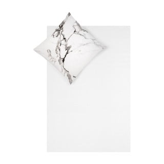 Balti pelēka kokvilnas vienguļamā gultas veļa Westwing Collection Malin, 135 x 200 cm