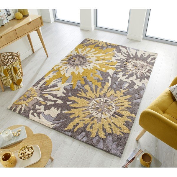 Pelēki dzeltens paklājs Flair Rugs Soft Floral, 160 x 230 cm-image-4