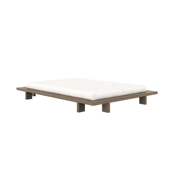 Brūna priedes masīvkoka divvietīga gulta ar redelēm 140x200 cm Japan – Karup Design-image-3