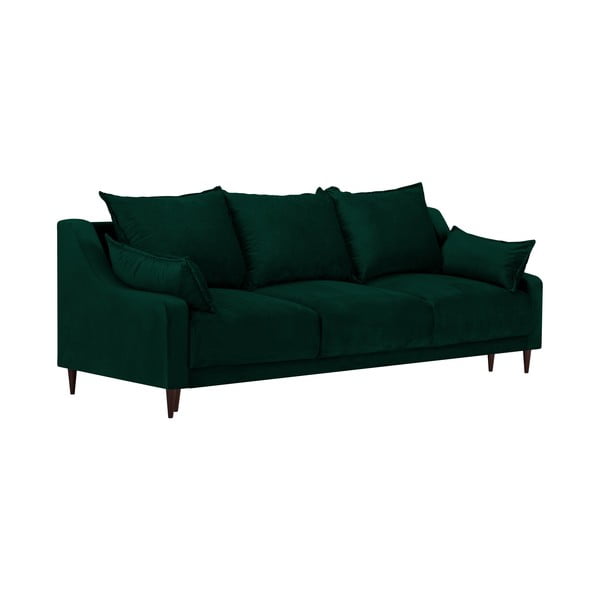 Tumši zaļš samta izvelkamais dīvāns ar veļas kasti Mazzini Sofas Freesia, 215 cm-image-2