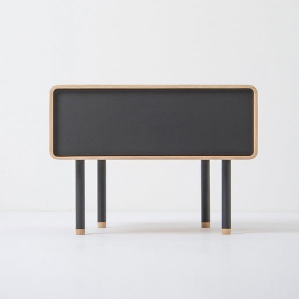 Ozolkoka naktsgaldiņš ar melnu atvilktni Gazzda Fina-image-3