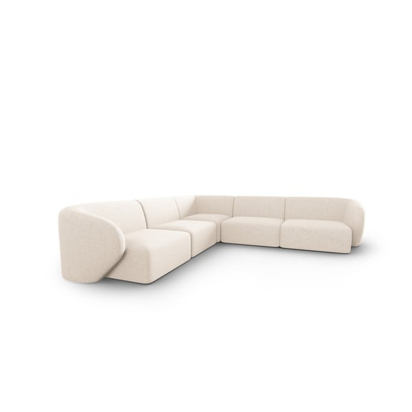 Bēšs stūra dīvāns no šenila auduma Paolo – Milo Casa