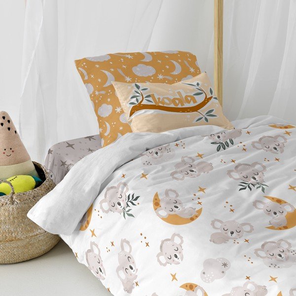 Vienguļamā kokvilnas bērnu gultas veļa 140x200 cm Baby koala – Moshi Moshi-image-3
