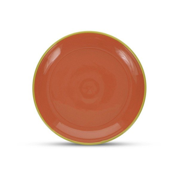 Zaļš/oranžs deserta akmensmasas šķīvis ø 18 cm Duo – ONA
