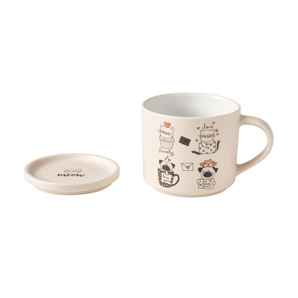 Oranžas/bēšas porcelāna krūzes (2 gab.) 350 ml Cats – Brandani-image-1