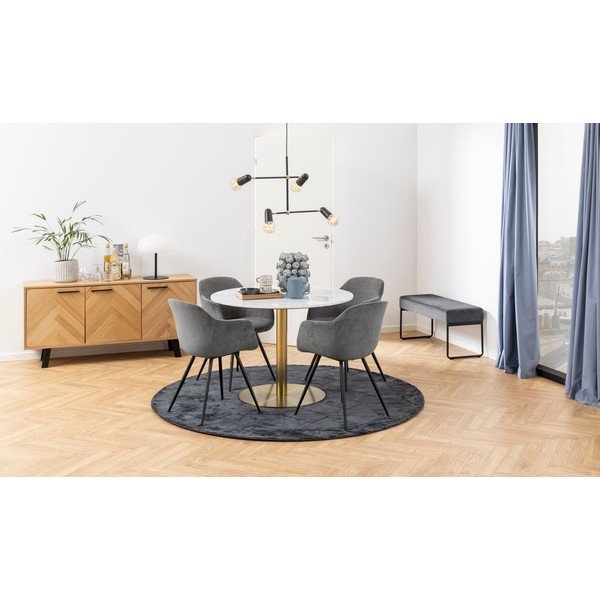 Melna zema kumode ar ozolkoka imitāciju 150x71 cm Brighton – Actona-image-4