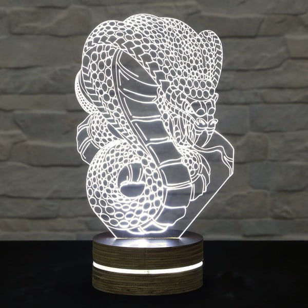 3D galda lampa Snake
