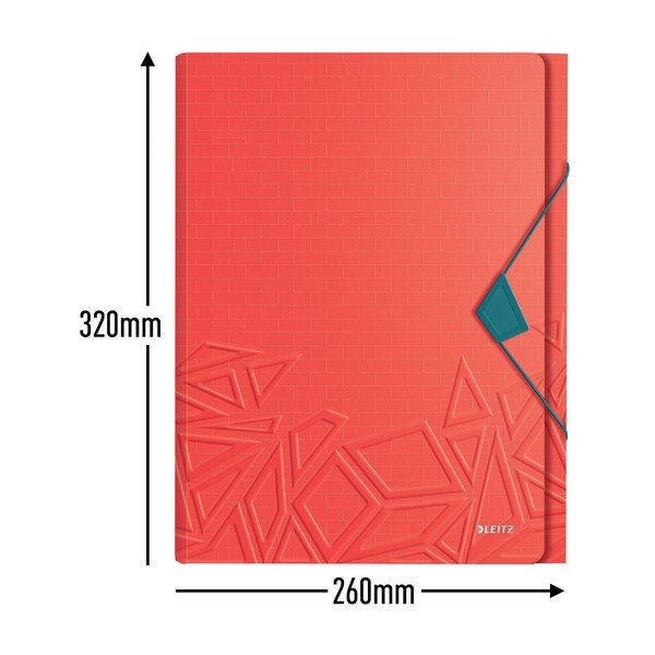 Sarkana dokumentu mape ar nodalījumiem Leitz-image-3