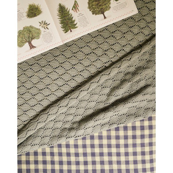 Zila kokvilnas adīta bērnu sega 70x100 cm Ria – Kave Home-image-2