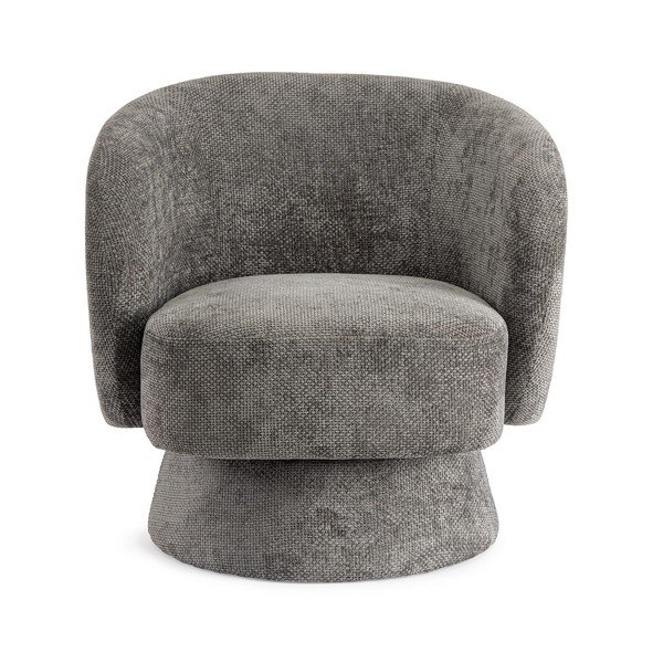 Tumši pelēks grozāms atpūtas krēsls no šenila auduma Julienne – Bizzotto-image-2