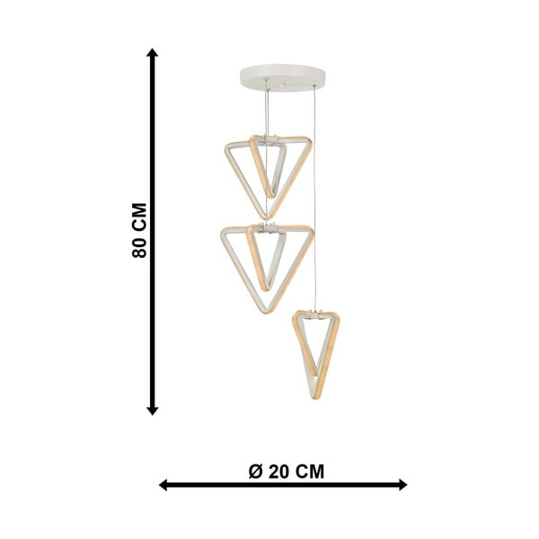 Balta metāla LED piekaramā lampa ø 20 cm Baris – Squid Lighting-image-4