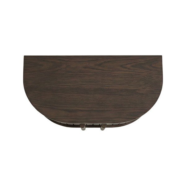 Tumša dabīga toņa piekarināms/ar plauktiem naktsskapītis ar ozolkoka imitāciju Meta – Unique Furniture-image-3