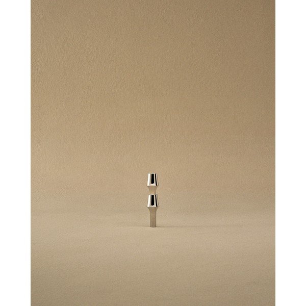 Spīdīgas sudraba krāsas metāla vāze (augstums 11 cm) BMF – STOFF Nagel-image-2