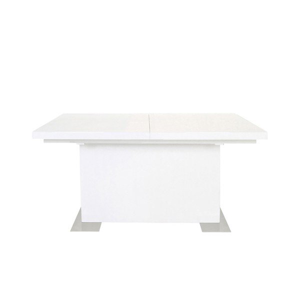 Izvelkamais pusdienu galds Balts Actona Brick, garums 130 - 180 cm