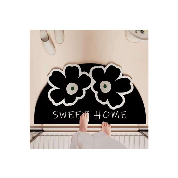 Melns vannas istabas paklājiņš 60x100 cm Miedo – Foutastic-image-1