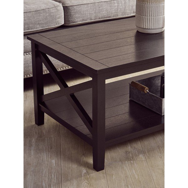 Melns žurnālgaldiņš 60x120 cm Heritage – Premier Housewares-image-2