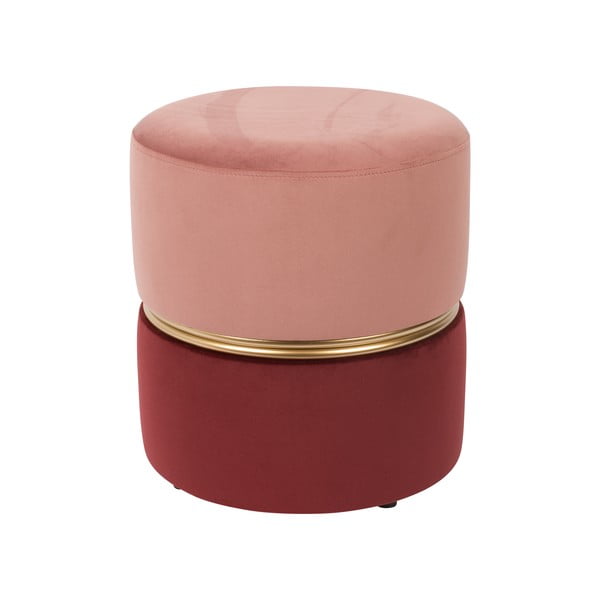 Sarkans/rozā samta pufs Bubbly – White Label