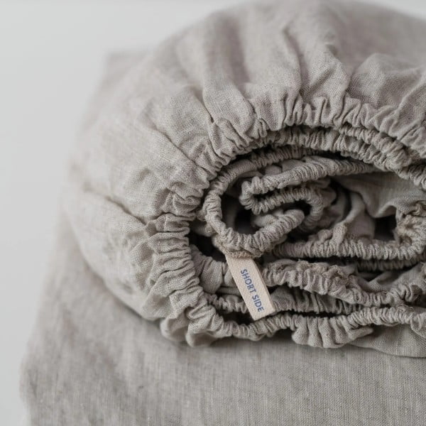 Tumši zaļš lina palags ar gumiju 180x200 cm Forest Green  – Linen Tales-image-2