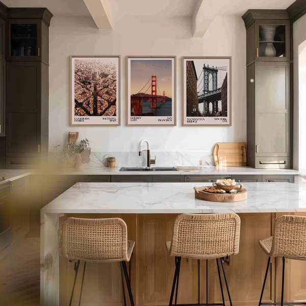 Drukāta glezna ar rāmi 50x70 cm NY Bridge – Styler-image-2