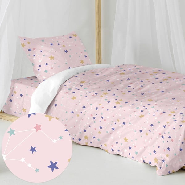 Vienguļamā kokvilnas bērnu gultas veļa 140x200 cm Sky stars – Happy Friday