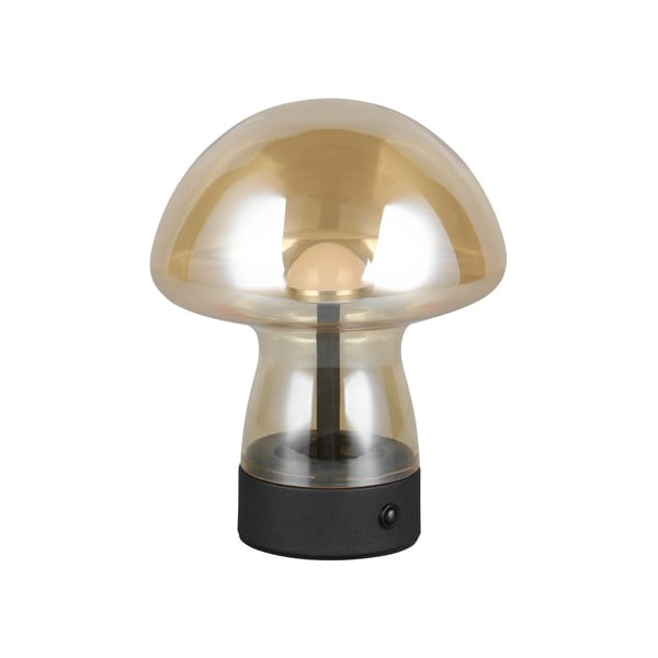 Dzintara dzeltena LED galda lampa ar stikla abažūru (augstums 18 cm) Dooley – Trio