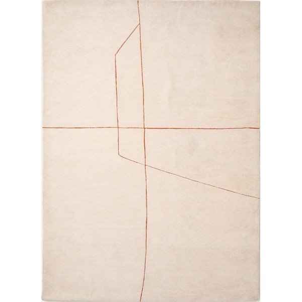 Krēmkrāsas ar rokām darināts paklājs 160x230 cm Delide – Kave Home