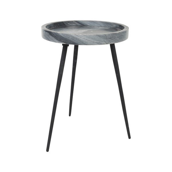 Apaļš sānu galdiņš ar marmora virsmu ø 33 cm Karrara – White Label