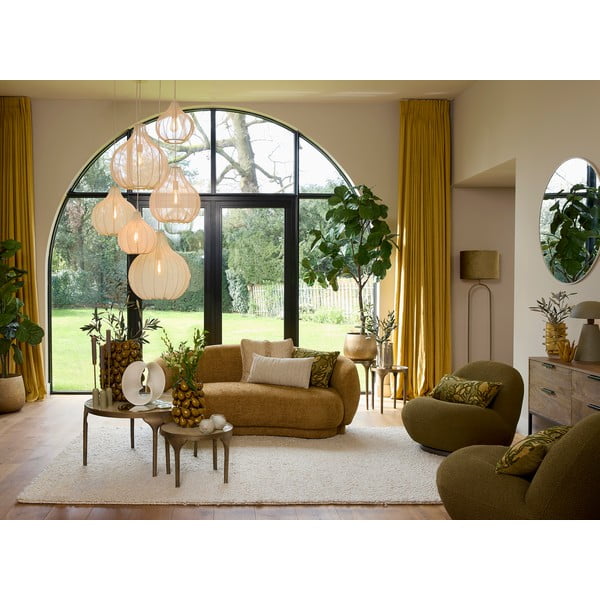 Bēša piekaramā lampa ar auduma abažūru ø 39 cm Elati – Light & Living-image-1