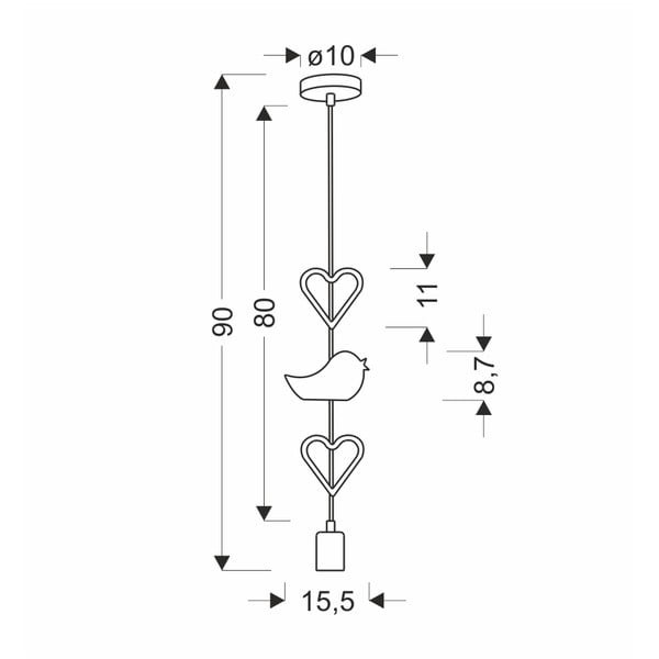 Balta/rozā bērnu lampa ar metāla abažūru Single – Candellux Lighting-image-2