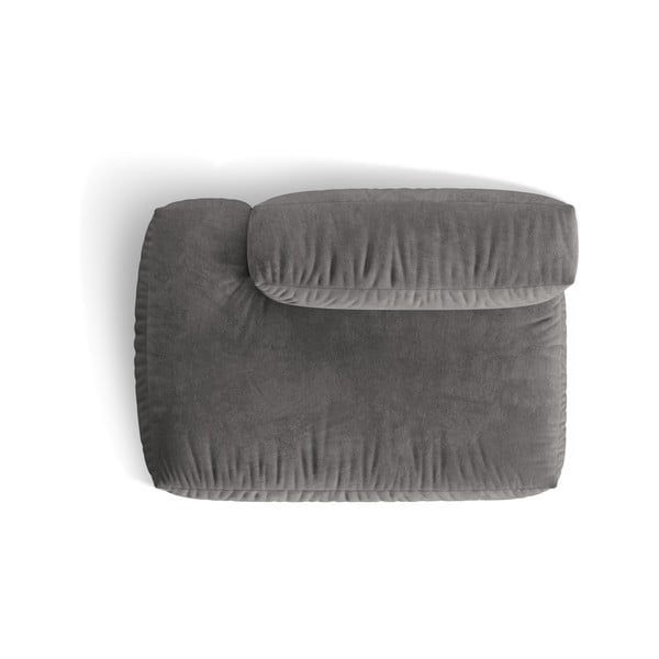 Pelēka samta modulārā dīvāna daļa (ar kreiso stūri) Martina – Micadoni -image-3