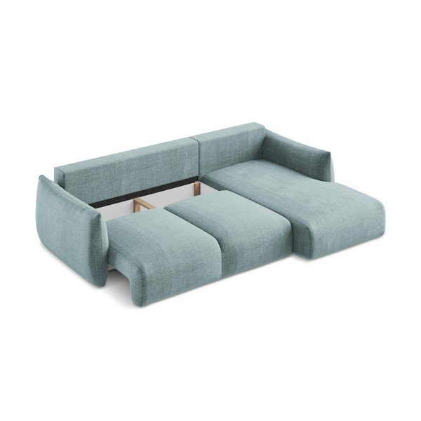 Zils salokāms stūra dīvāns (ar labo stūri/ar zvilni) Leila – Makamii-image-4