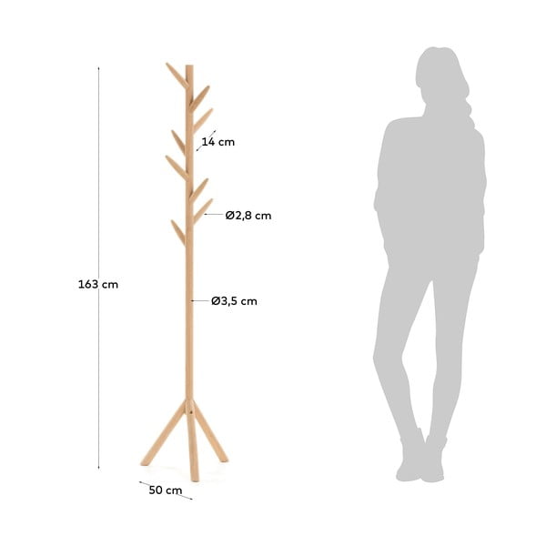 Drēbju pakaramais no bērza koka Kave Home Natane-image-4