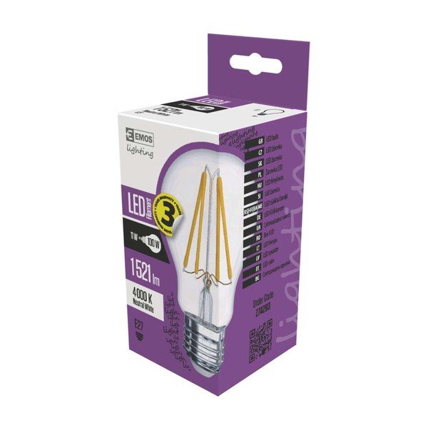 LED spuldze Filament A60 Neutral White, 11W E27 - EMOS-image-2