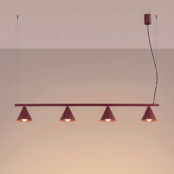 Bordo tērauda piekaramā lampa Zylo – Sollux-image-3