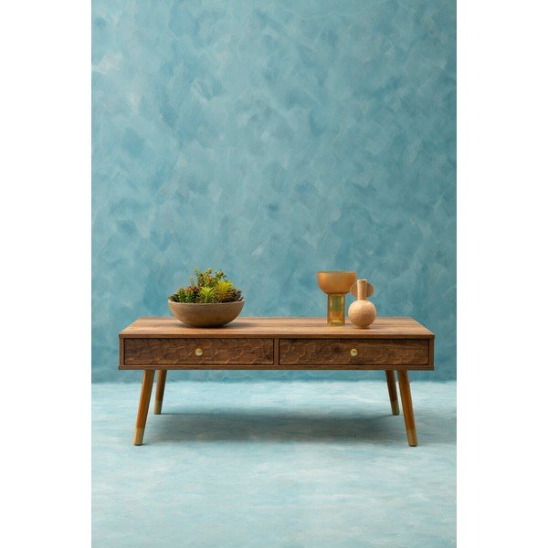 Tumša dabīga toņa žurnālgaldiņš 59x110 cm Frida – Premier Housewares-image-2
