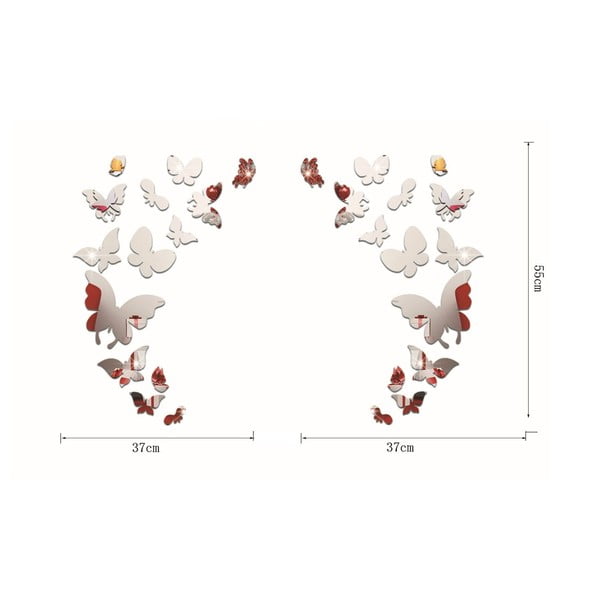 28 spoguļa uzlīmju komplekts Ambiance Butterfly-image-3
