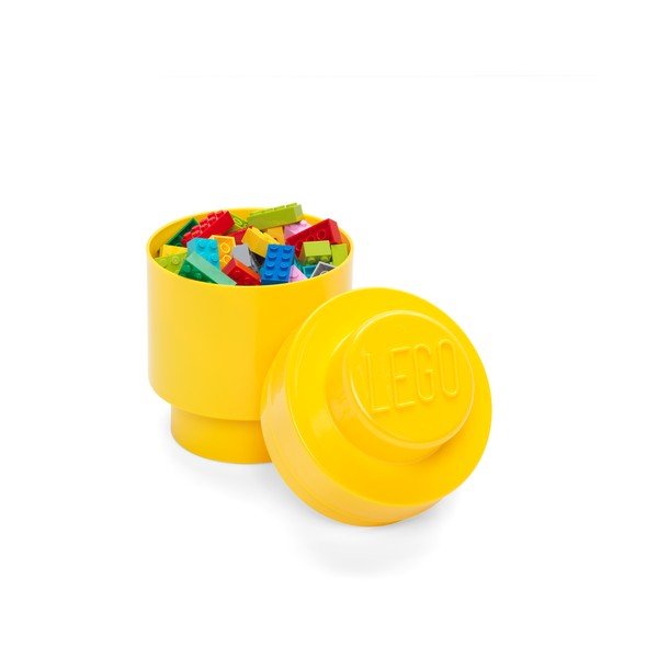 Dzeltena LEGO® apaļa glabāšanas kaste, ⌀ 12,5 cm-image-1