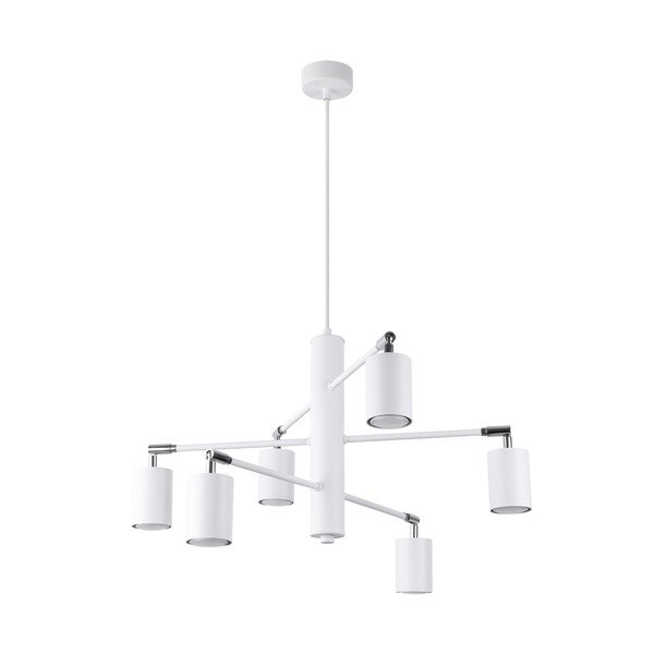 Balta metāla piekaramā lampa Virta – Sollux