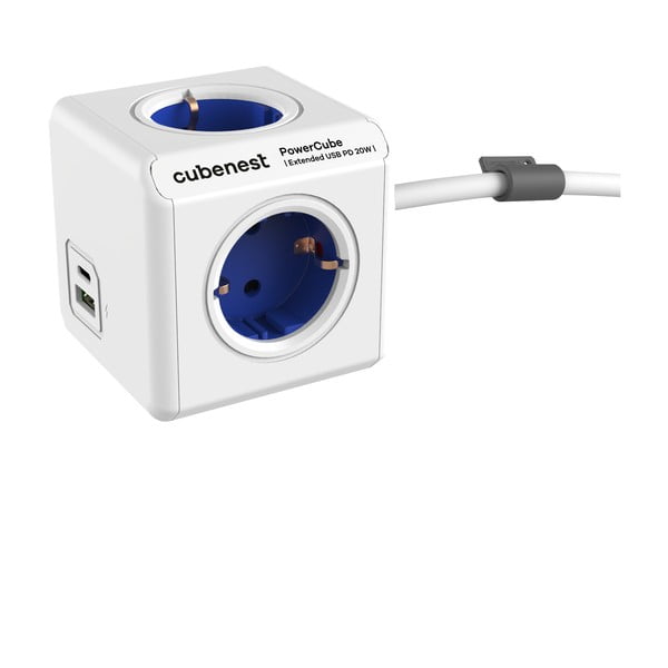 Kontaktligzda 13 cm PowerCube Extended USB Schuko – Cubenest