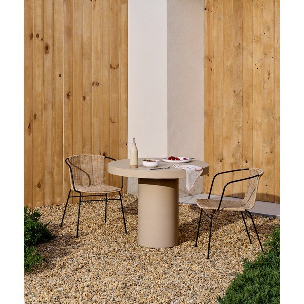 Dabīga toņa rotangpalmas dārza krēsls Eltiera – Kave Home-image-2