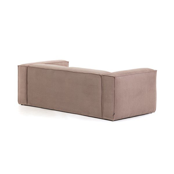 Rozā velveta dīvāns Kave Home Blok, 240 cm-image-3