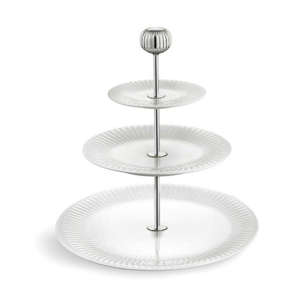 Balts trīsstāvīgs porcelāna trauks Kähler Design Hammershoi Etagere, ⌀ 28 cm