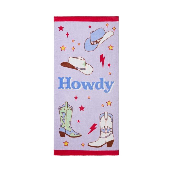 Violets frotē kokvilnas pludmales dvielis 76x160 cm Howdy Cowgirl – Sassy B