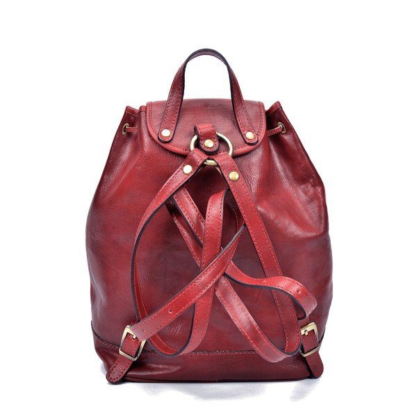 Sarkana ādas mugursoma Sofia Cardoni Cindy-image-1