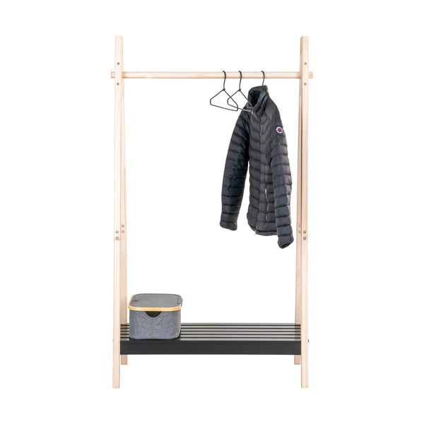 Melns masīvkoka drēbju statīvs pavlovnia Torino – House Nordic-image-3