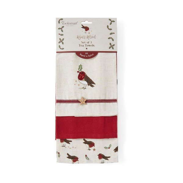 Trauku dvieļi (3 gab.) no lina maisījuma 45x65 cm Robin's Retreat – Cooksmart ®